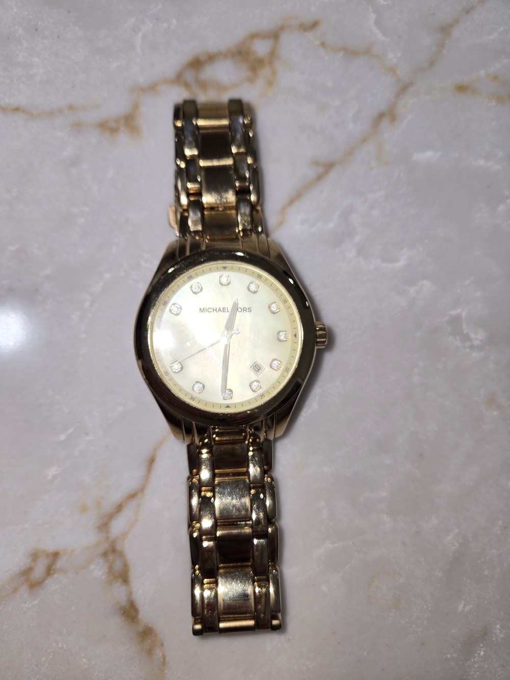 Michael Kors Women’s Gold-Tone Crystal Dial Bracelet Watch